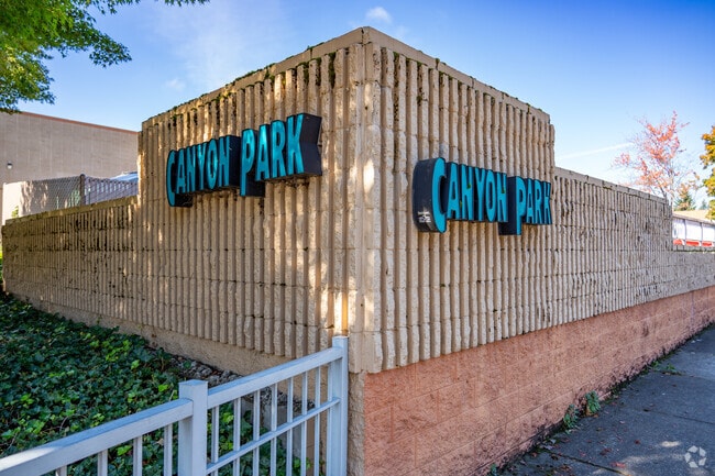 Canyon Park sign marks the entrance to Bothell’s business and residential district.