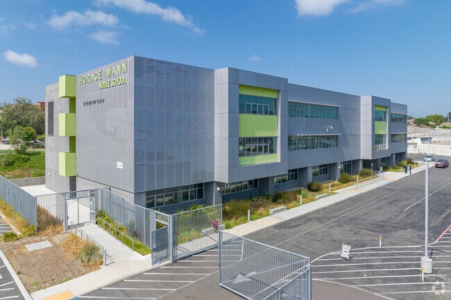 Horace Mann Middle School's newest building is a modern and sleek approach.