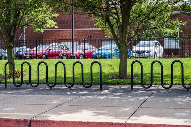 Students of Rocky River Middle School have a safe place to lock up their bikes.