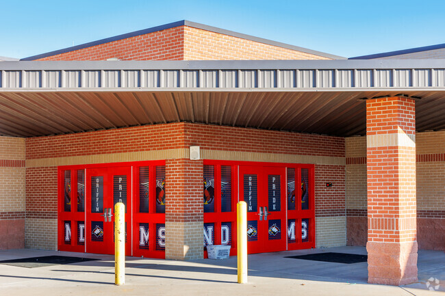 Entrance to North DeSoto Middle School, home of the Griffins.