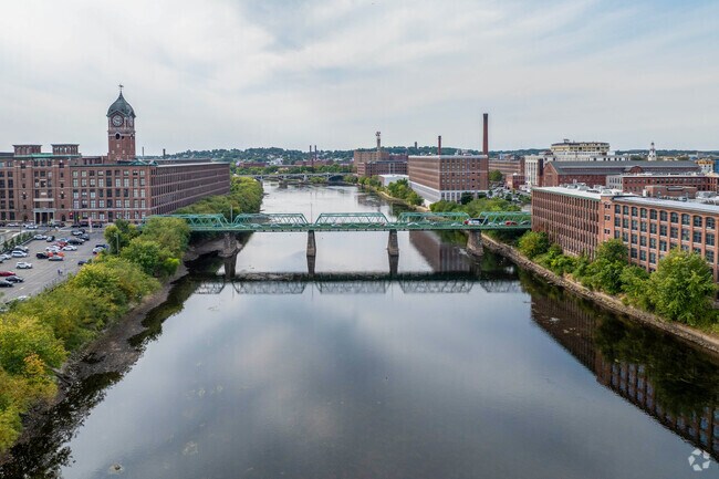 The Merrimack River, near South Common, was a vital artery during the Industrial Revolution.