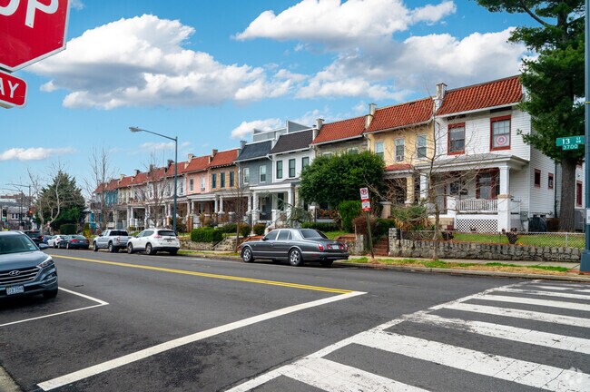 Colorful row homes are a defining feature of the Petworth neighborhood.