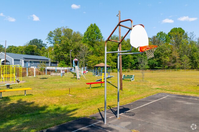 Timothy M. Freed Park has a basketball park and a playground.