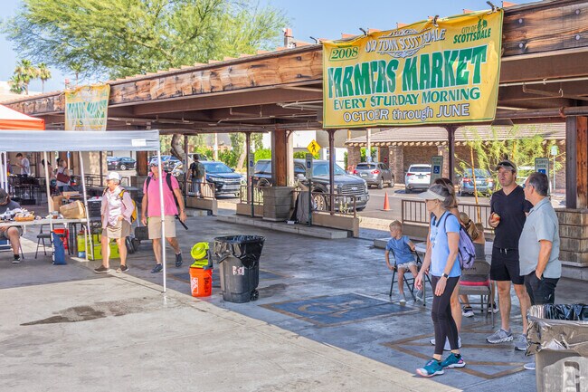 Many locals arrive in the early morning for Old Town Scottsdale's Farmers Market.