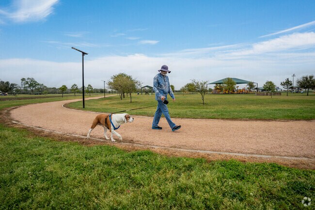 Freedom Park, on the north edge of Angleton, offers over a mile of walking trails.