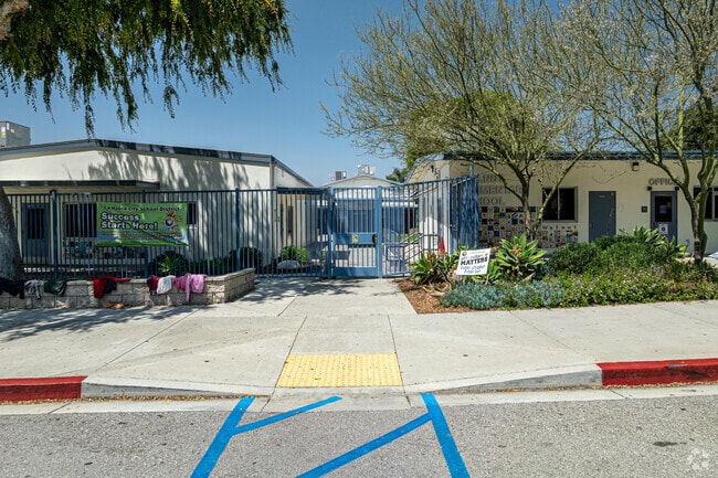 A secure entrance to Walnut Elementary School in La Habra.