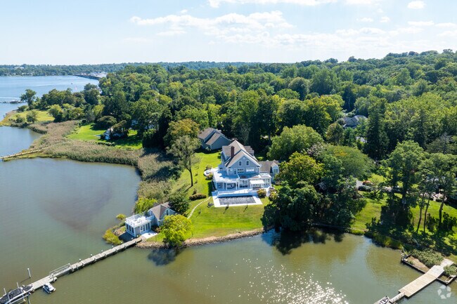 Large Million Dollar Estates line the Navesink Riverfront.