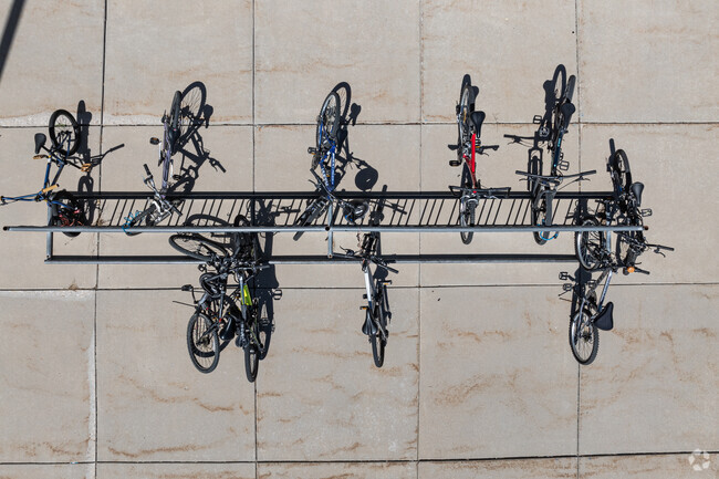 Students can park their bikes at Sunset Ridge Middle School’s bike rack.