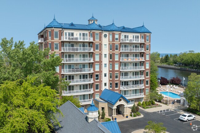 Saint Joseph has several luxury condominiums on the river and Lake Michigan beach.