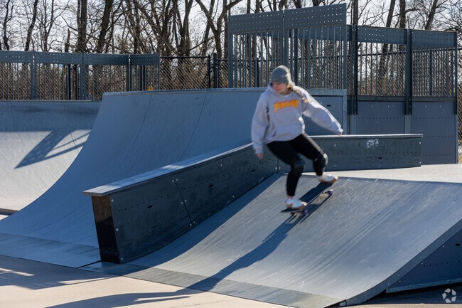 Enjoying the skate park at Falls Township Community Park in Falls Township.