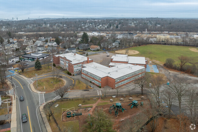 Hollis Elementary School in Braintree has a large playing field behind the campus.