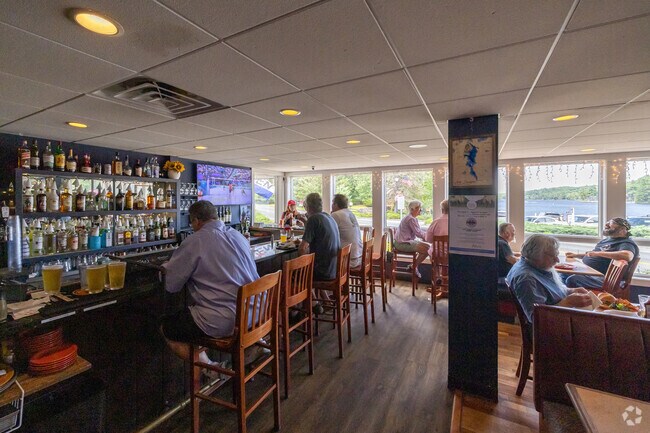 Bubba's Bar & Grille is a Newbury favorite with its lakeside view and popular menu.