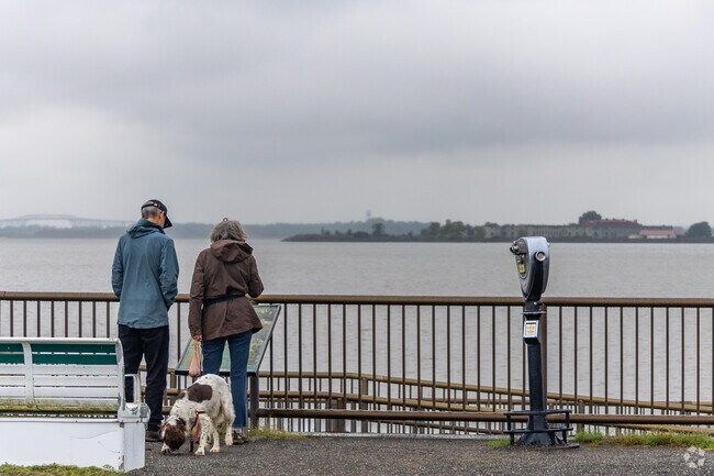 Visitors can view Peapatch Island from the pier in Fort Mott State Park.