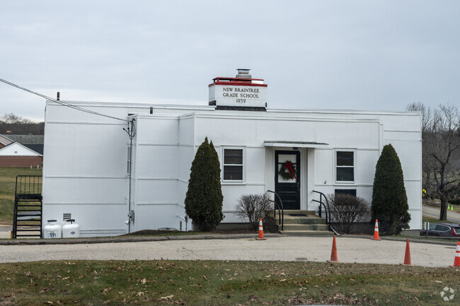This older building greets the entrance to the New Braintree Grade School.