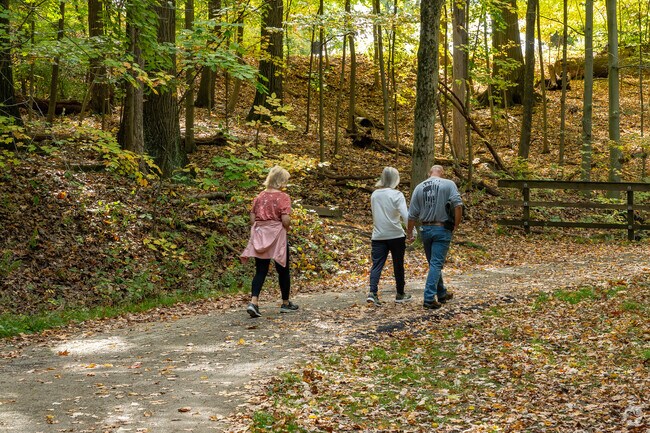 The residents of Kirkmere enjoy walking at the Mill Creek Park.