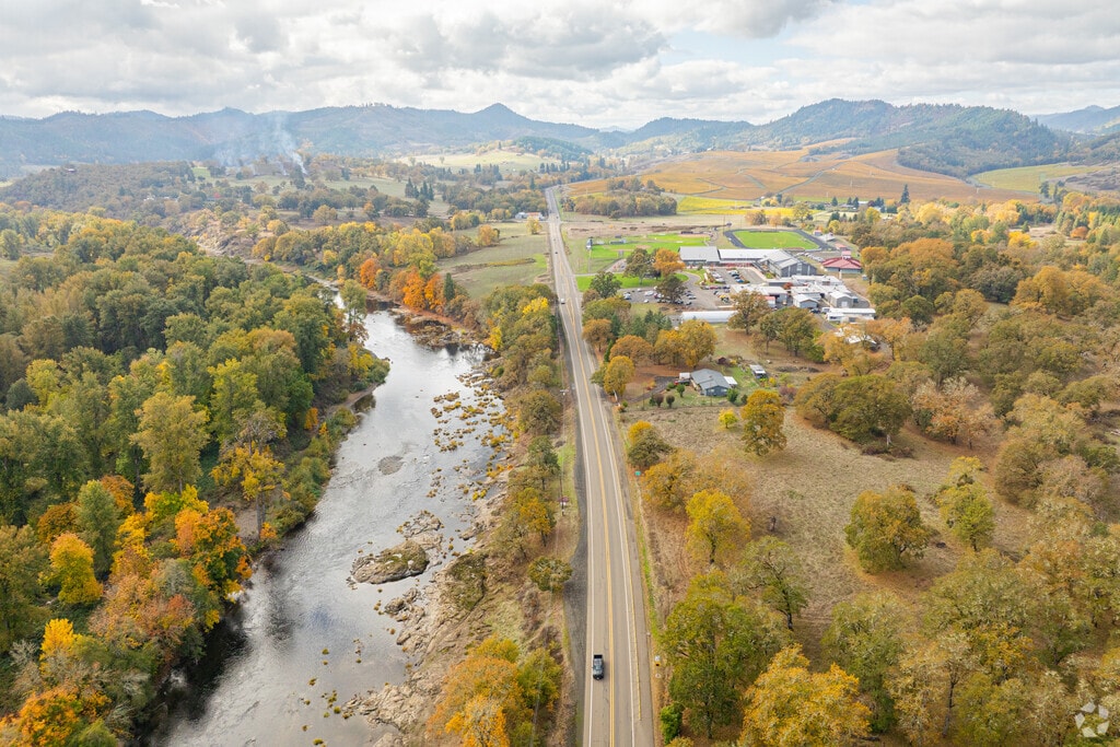 Highways in Winston are lined with forested terrain and river bends.