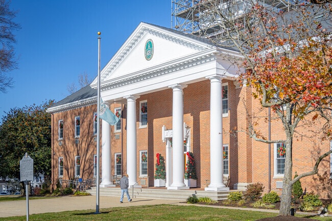 Caroline Clerk Circuit Court stands prominently in the heart of Denton’s downtown.
