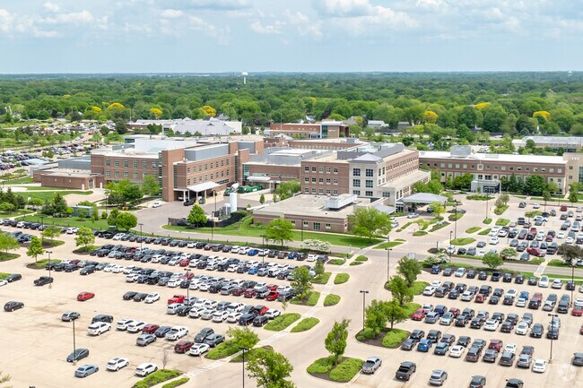 Northwestern Medicine Delnor Hospital is closer to home, a 3-mile drive south on Peck Road.