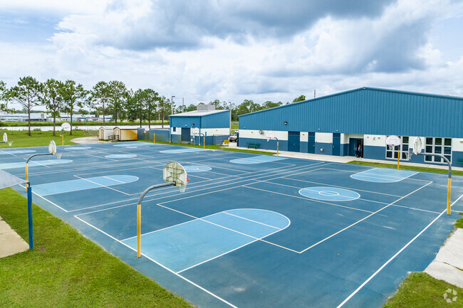 Kids will get plenty of outdoor exercise on the courts at Wesley Chapel Elementary.