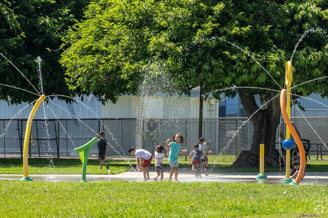 Anne Shirrells park has water features for children during the summer months.