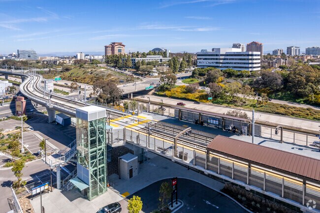 The light rail line near La Jolla Farms.
