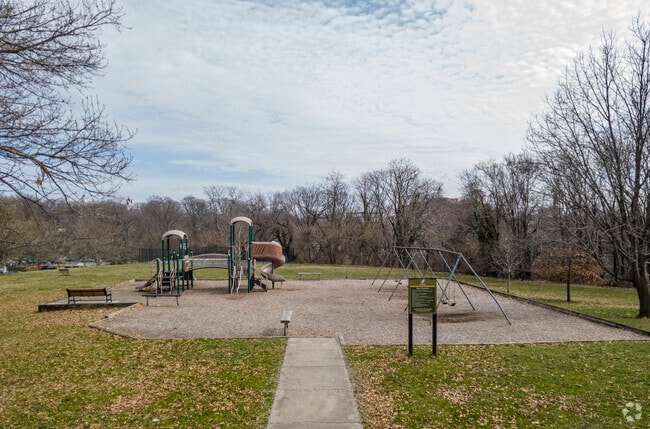 Children love to play on the large playground at Wyman Park.