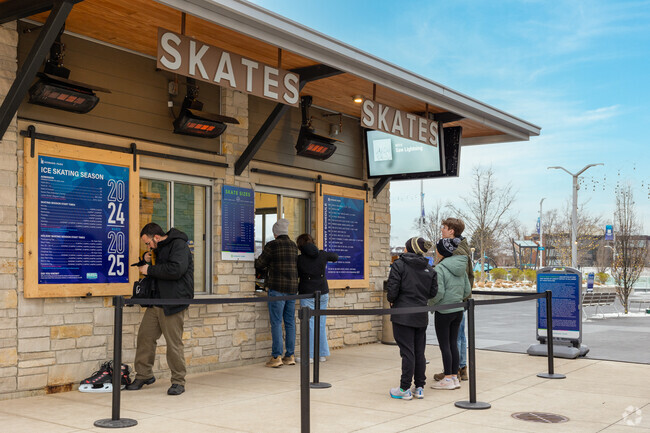 Howard Park becomes and ice skating rink in the Winter months.