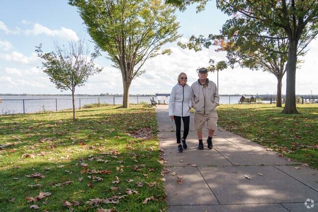 Market Square Park provides a peaceful retreat from the industry surrounding Marcus Hook.