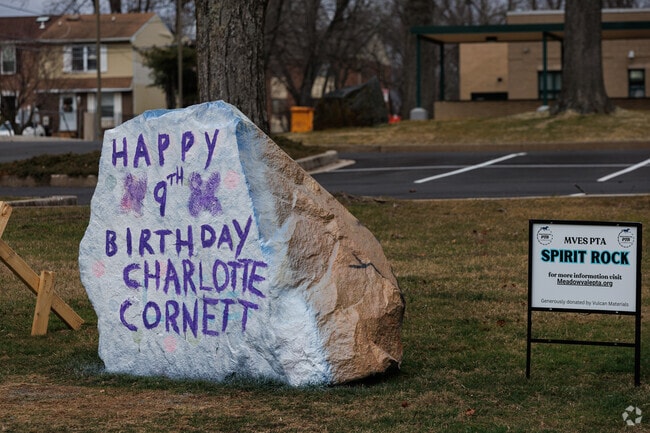 A fun tradition for students at Meadowvale Elementary is the Spirit Rock.