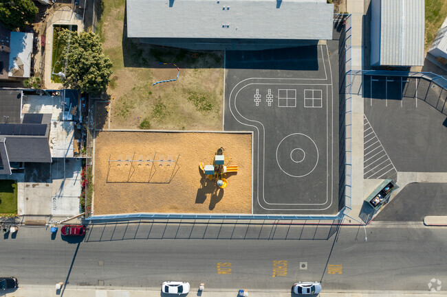 Here is a bird's-eye view of the play ground at Hort Elementary.