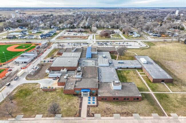 The large Waukee Middle School building has expanded a few times over the years.
