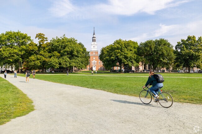 Bicycling is a popular way to get around the town of Hanover, a short drive from Cornish.