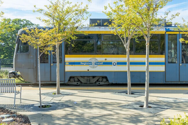 Folsom is linked to the region with light rail trains.