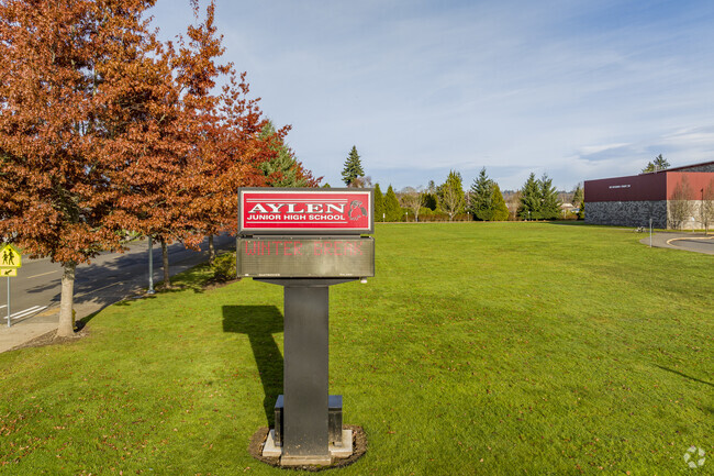 Aylen Junior High School sign.