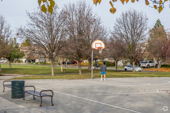 Join a basketball game at Burberry Park.