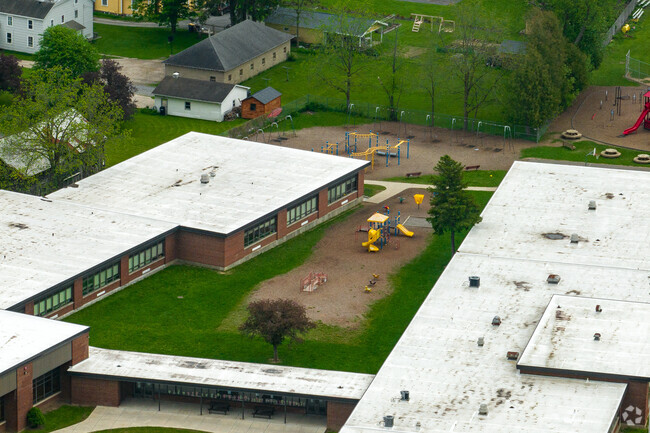 Tully Elementary School has a secluded playground in the inside courtyard.
