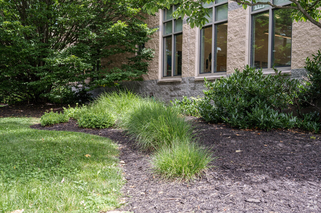 Thoughtful landscaping can be seen throughout Holy Child Academy's campus.
