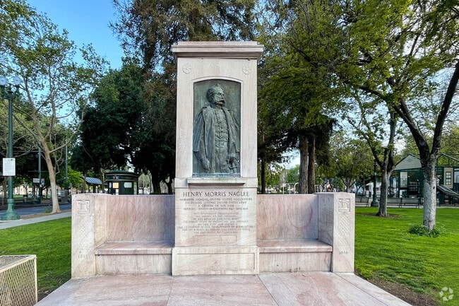 Henry Morris Naglee Monument at St. James Park in Downtown San Jose neighborhood.
