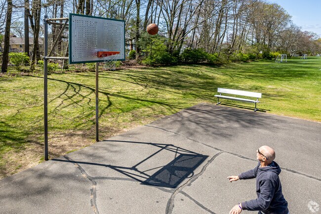 Dwyer Park in East Hartford features a basketball court for pickup games and practice.