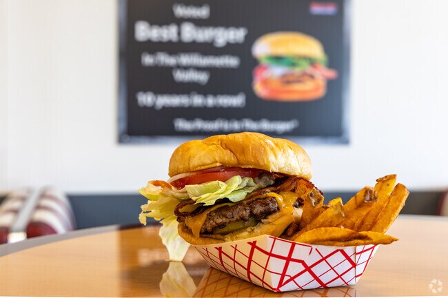 Burgers at Nancy Jo’s come with a range of toppings and sauces.