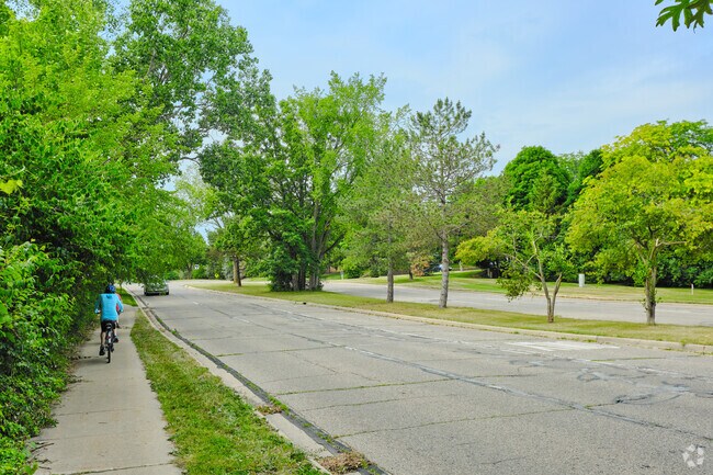 Earhart Road runs past the Earhart Park on its west side in  in Glazier Way.