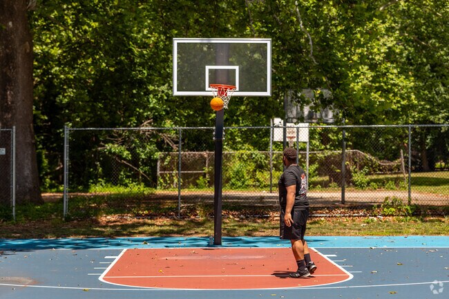 Work on your game at the basketball courts in Cobbs Creek Park.