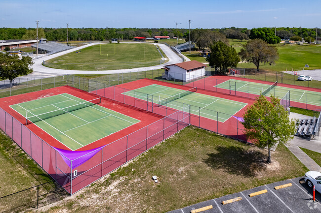 Students love to play competitive tennis on the courts at Lake Weir High School.