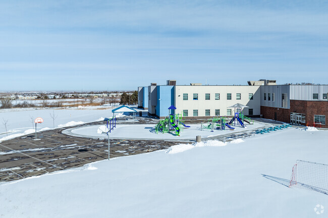 The rear play areas at Global Village Academy in Northglenn, Colorado.