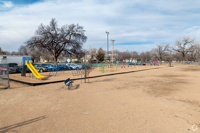 Kids can climb on the playground at Horace Mann Dual Language Magnet School.
