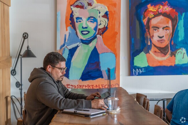 A man who lives in Ridgecrest loves being able to do his work in a nearby coffee shop.