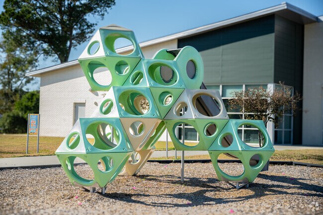 This green structure is in Burton Heights' Busby Street Community Center.