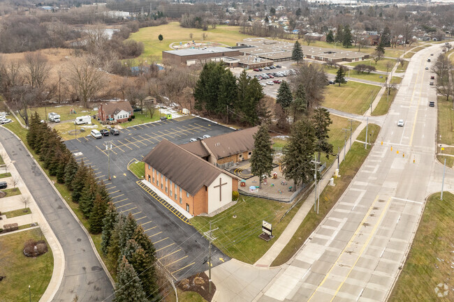Baldwin Road Church Academy aerial view.