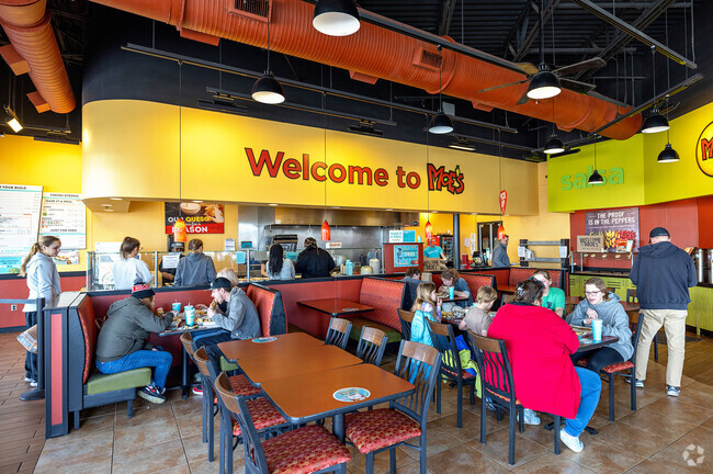 Moe’s at Wards Corner offers quick bites near Granby Street.