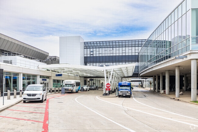 Milwaukee's Mitchell Airport is roughly a 30 minute drive from Pewaukee Village.